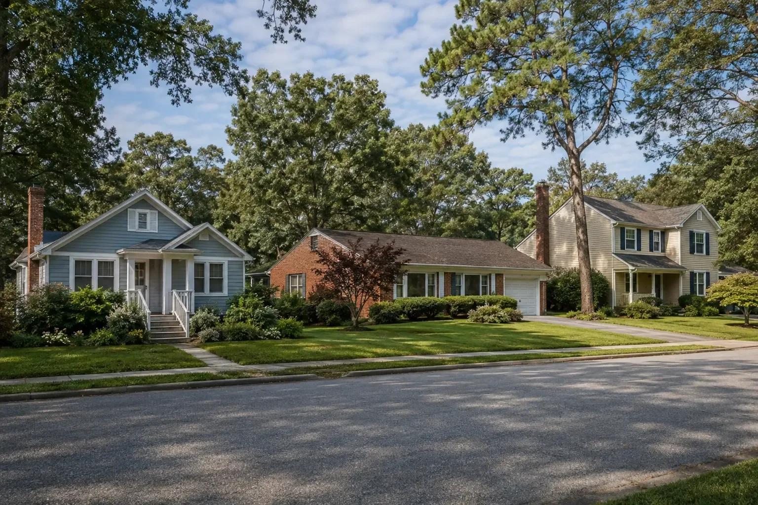 Several homes in common architectural styles